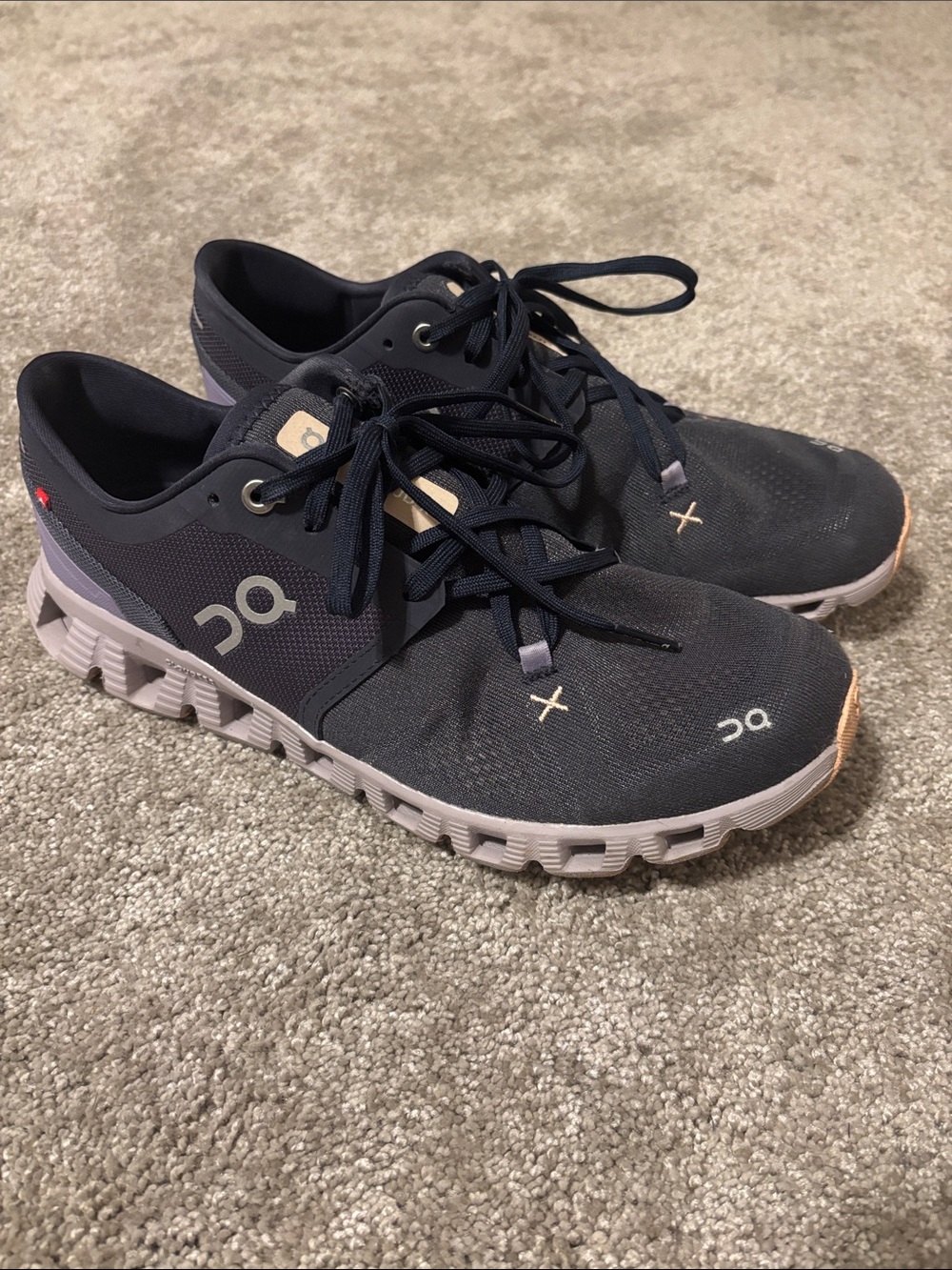 On Running Cloud Sneakers in Gray and Light Purple/Light Pink